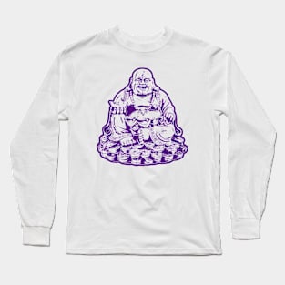 Buddhist Art Dark Purple Color Long Sleeve T-Shirt